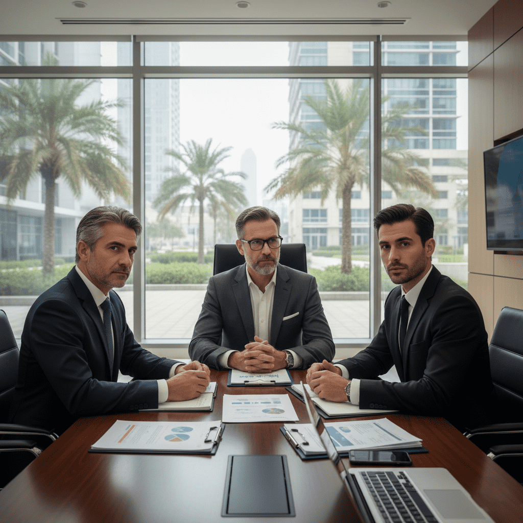  Male hospital management professionals planning healthcare systems 